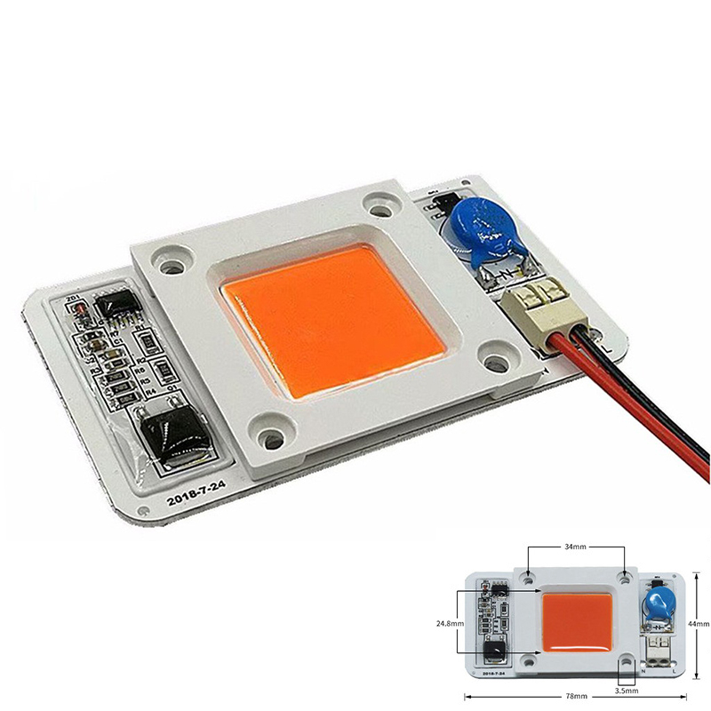 50W Solderless COB LED Chip Light Source 110V 220V AC Input